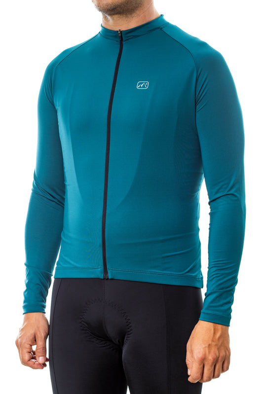 Long Sleeve Cycling Jersey#color_blue-sapphire