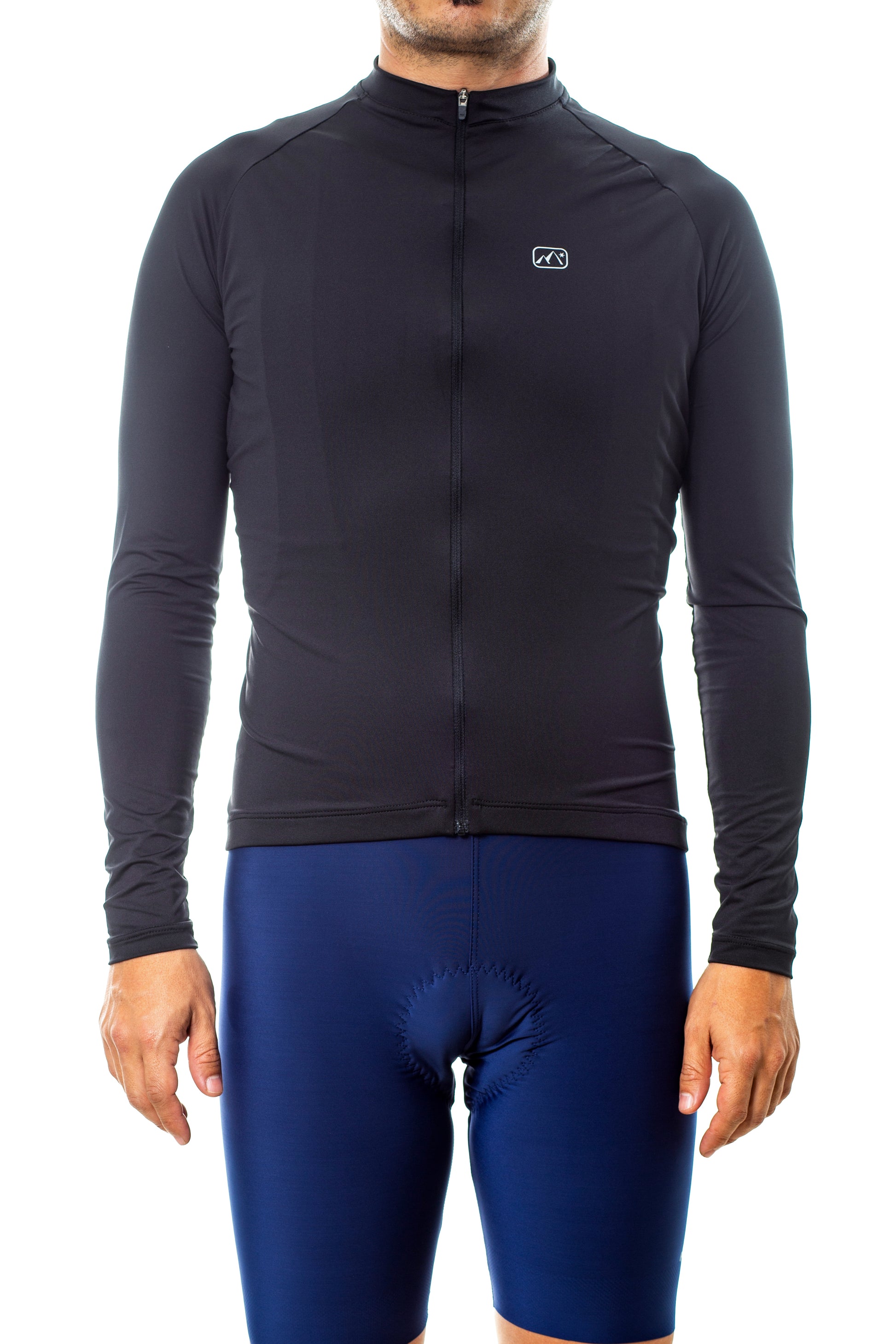 Long Sleeve Cycling Jersey#color_black