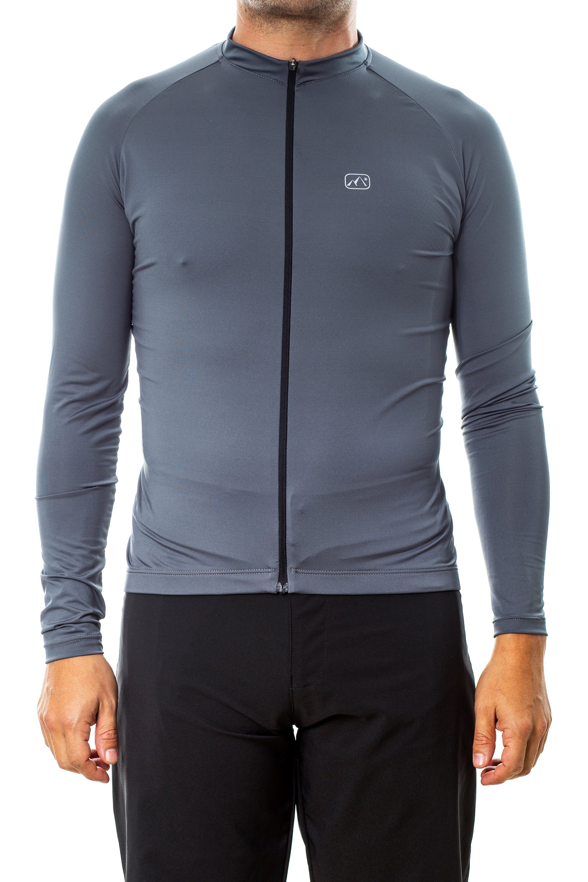 Long Sleeve Cycling Jersey#color_grey