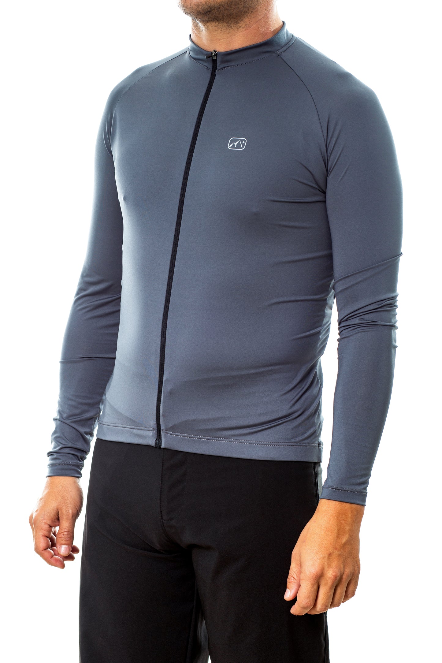Long Sleeve Cycling Jersey#color_grey